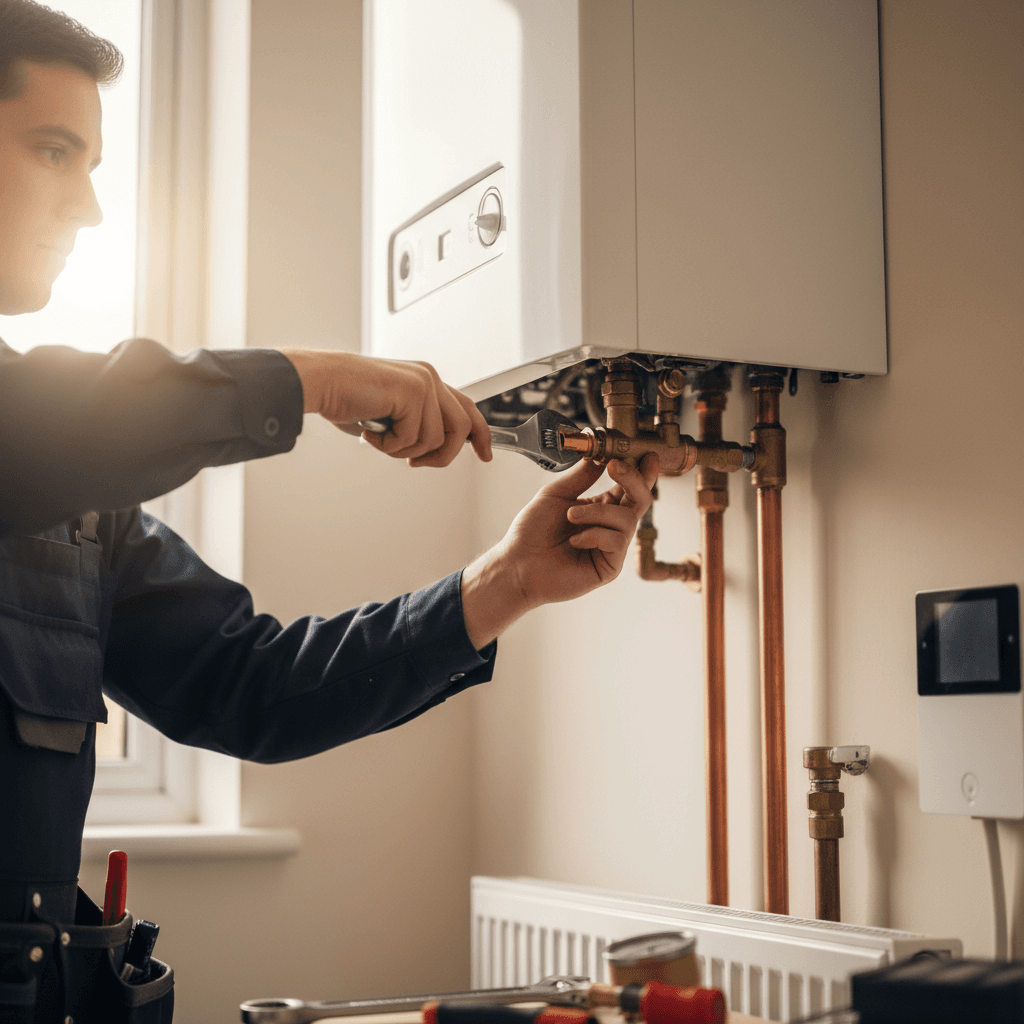 Combi boiler installation