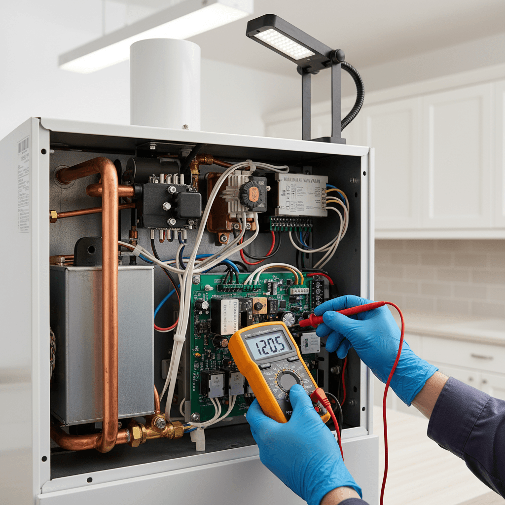 Boiler pilot light repair work